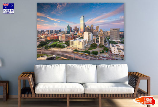 Dallas, Texas, USA Skyline over Dealey Plaza Photograph Print 100% Australian Made