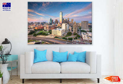 Dallas, Texas, USA Skyline over Dealey Plaza Photograph Print 100% Australian Made