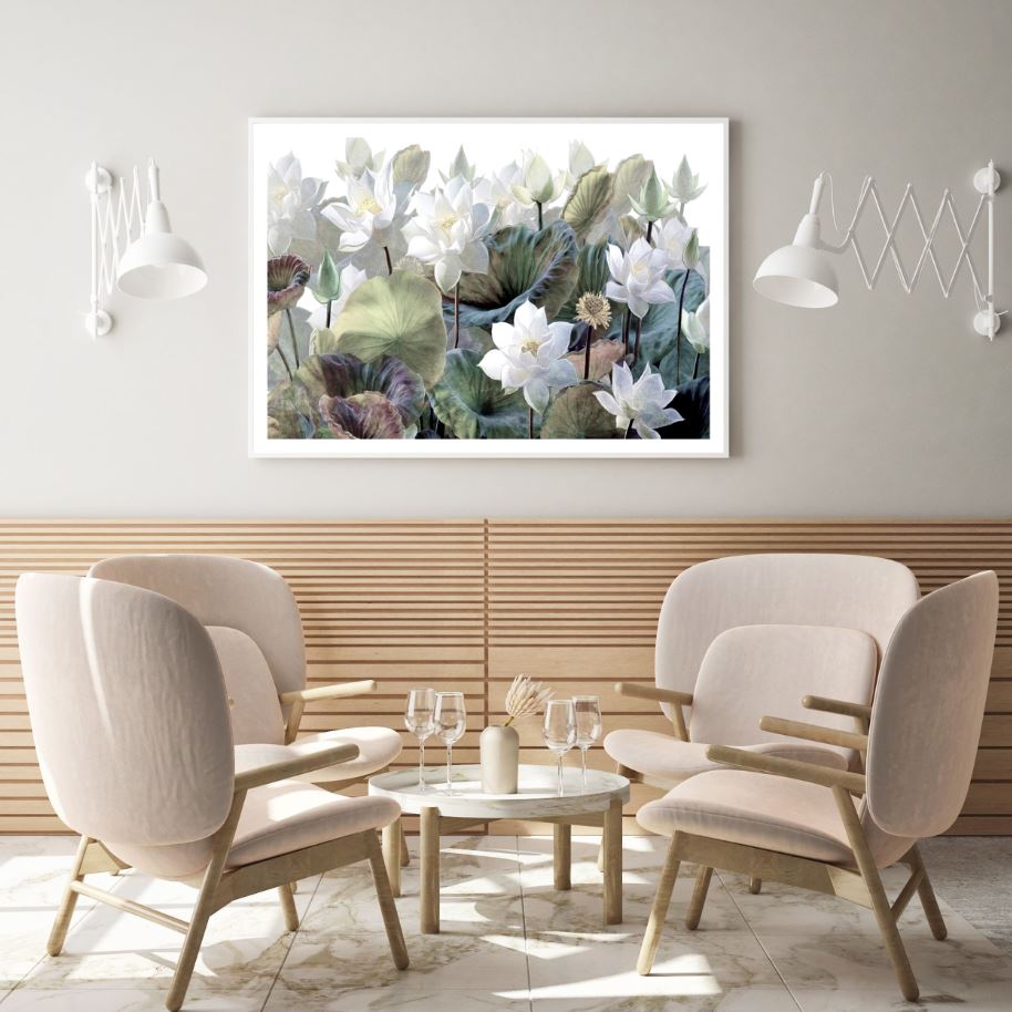 Lotus Flowers Digital Painting Home Decor Premium Quality Poster Print Choose Your Sizes