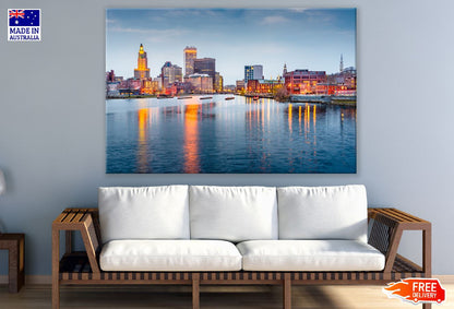 Providence, Rhode Island Cityscape View From River Print 100% Australian Made