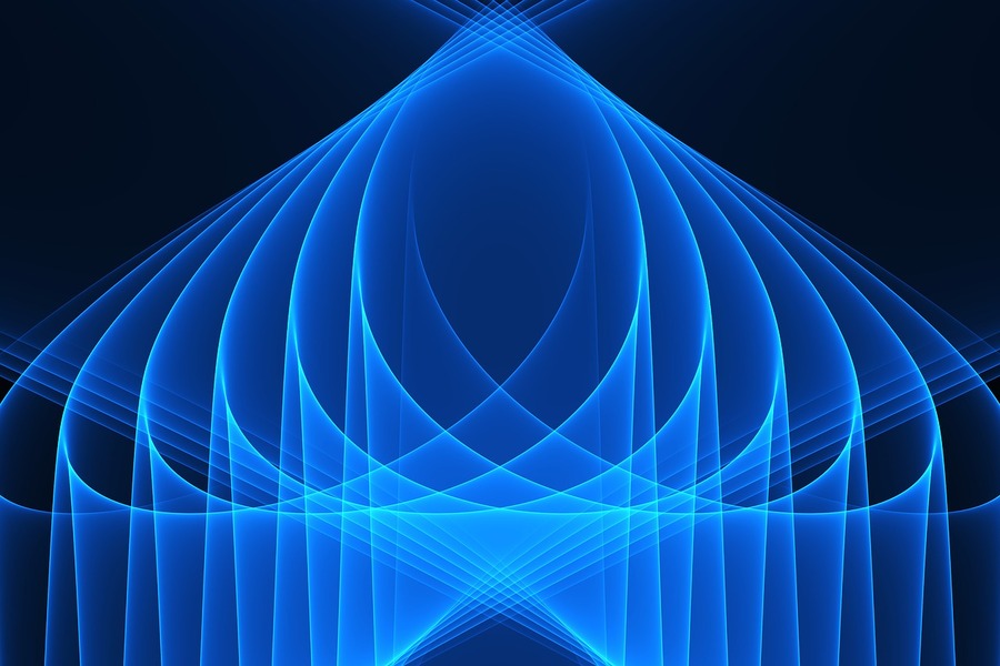 Blue Digital Lines Abstract Design Print 100% Australian Made