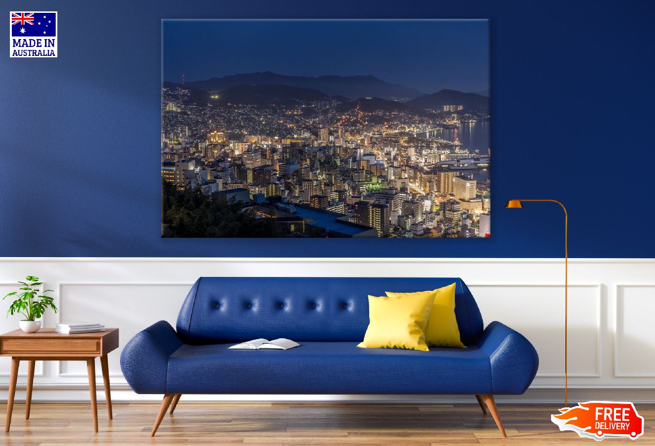Nagasaki City, Night View Photograph Japan Print 100% Australian Made
