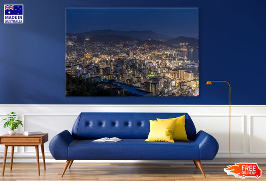Nagasaki City, Night View Photograph Japan Print 100% Australian Made