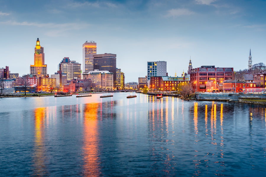 Providence, Rhode Island Cityscape View From River Print 100% Australian Made