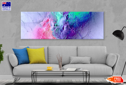 Panoramic Canvas Colourful Abstract Design High Quality 100% Australian made wall Canvas Print ready to hang