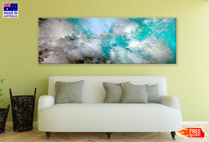 Panoramic Canvas Colourful Abstract Design High Quality 100% Australian made wall Canvas Print ready to hang