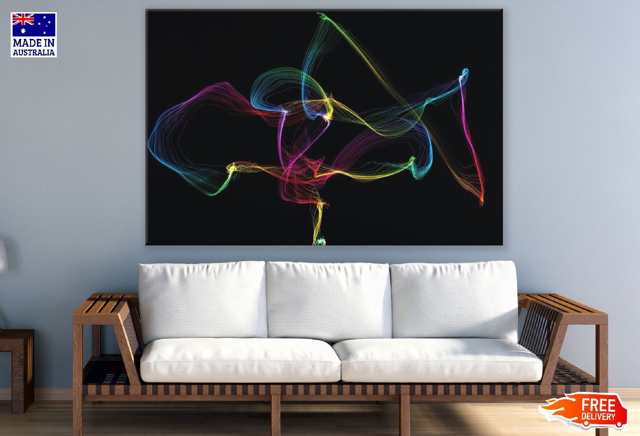 Digital Lines Abstract Design Print 100% Australian Made