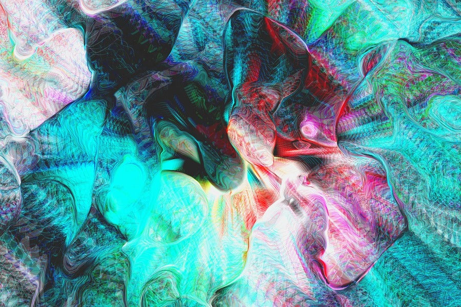 Blue Pink & Black Abstract Design Print 100% Australian Made