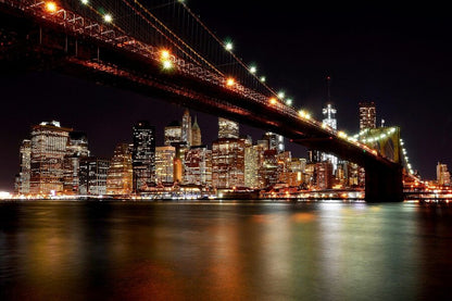 Brooklyn Bridge & New York City, Night View Photograph Print 100% Australian Made