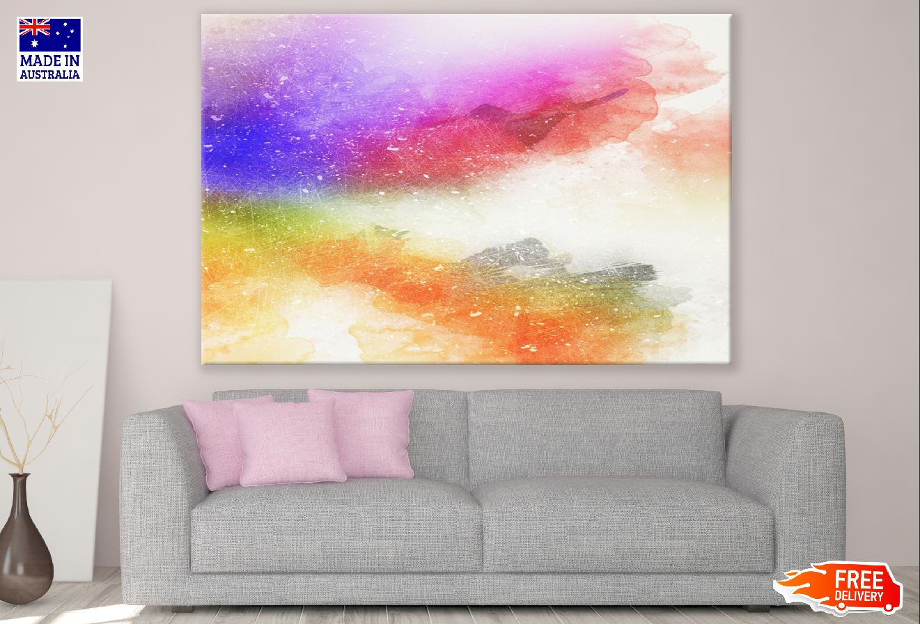 Red Orange & Blue Abstract Design Print 100% Australian Made