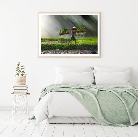 Man Carrying Plants in Vietnam Home Decor Premium Quality Poster Print Choose Your Sizes