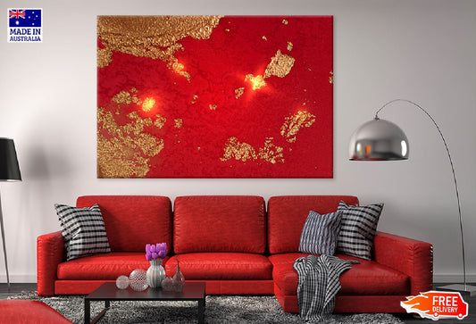 Dark Red & Gold Abstract Design Print 100% Australian Made
