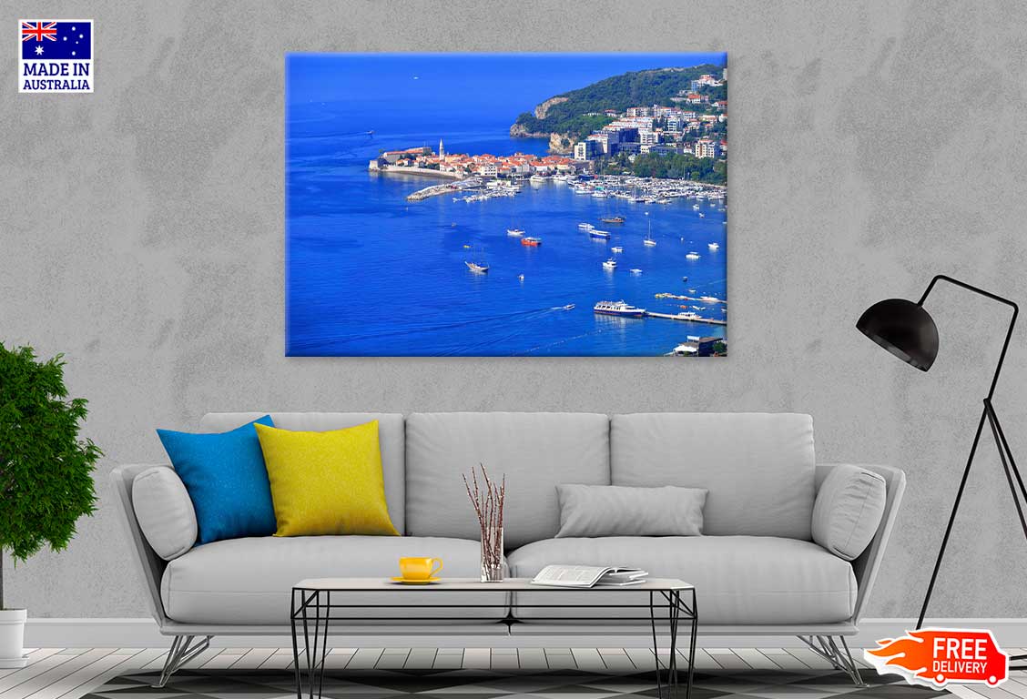 Boats Spread on the Adriatic Sea Aerial Photograph Print 100% Australian Made