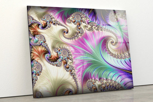 Colorful Abstract Fractal Design Acrylic Glass Print Tempered Glass Wall Art 100% Made in Australia Ready to Hang