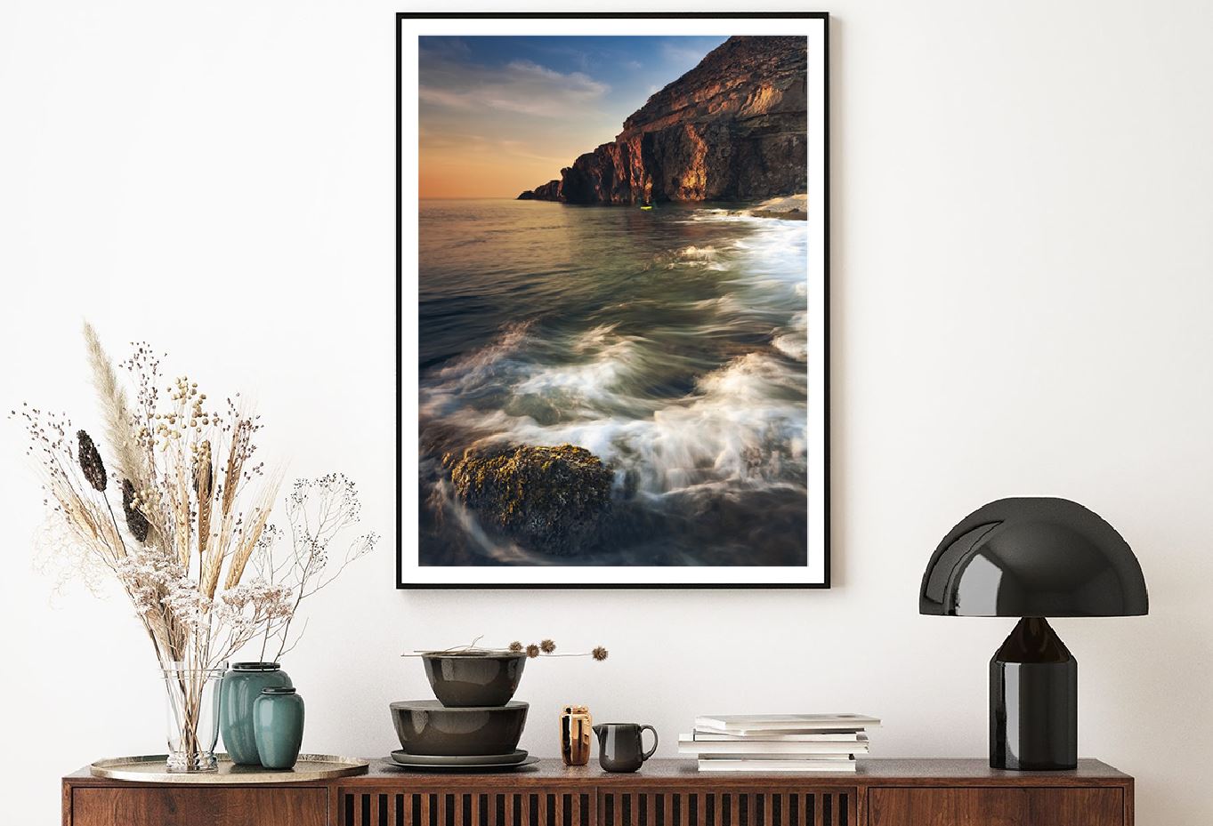 Seascape Rocks Sunset Scenery View Photograph Home Decor Premium Quality Poster Print Choose Your Sizes