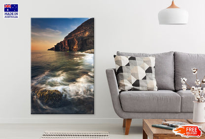 Seascape Rocks Sunset Scenery Photograph Print 100% Australian Made