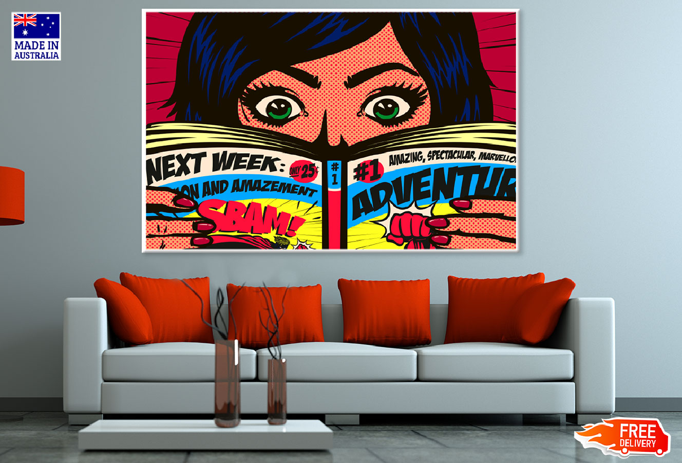 Girl Reading Comic Book Illustration Print 100% Australian Made