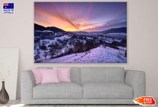 Snow Forest & Hill View Photograph Print 100% Australian Made