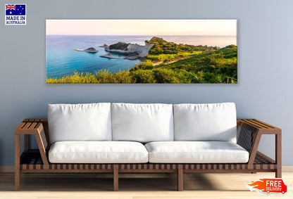Panoramic Canvas Cape Drastis Corfu Beach Photograph High Quality 100% Australian Made Wall Canvas Print Ready to Hang