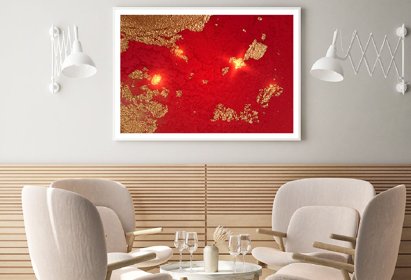 Dark Red & Gold Abstract Design Home Decor Premium Quality Poster Print Choose Your Sizes
