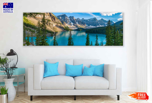 Panoramic Canvas Banff National Park Scenery Photograph High Quality 100% Australian Made Wall Canvas Print Ready to Hang