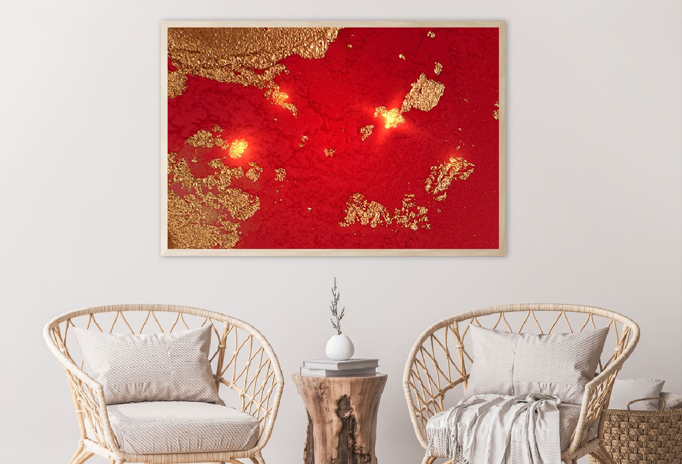 Dark Red & Gold Abstract Design Home Decor Premium Quality Poster Print Choose Your Sizes