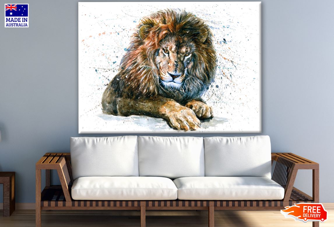 Lion Watercolor Painting Print 100% Australian Made