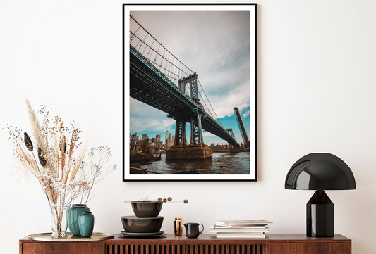 Bridge On Sea & Cloudy Sky View Home Decor Premium Quality Poster Print Choose Your Sizes