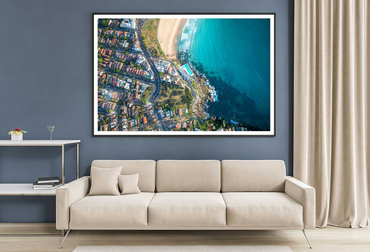 Bondi Sea Aerial View Photograph Sydney Australia Home Decor Premium Quality Poster Print Choose Your Sizes