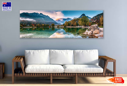 Panoramic Canvas Triglav Park Scenery View Photograph High Quality 100% Australian Made Wall Canvas Print Ready to Hang