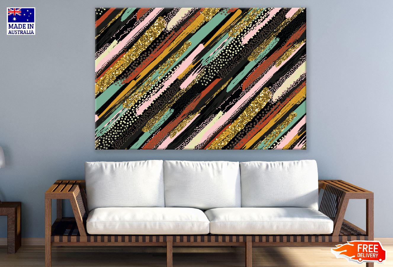 Colorful Lines Abstract Design Print 100% Australian Made