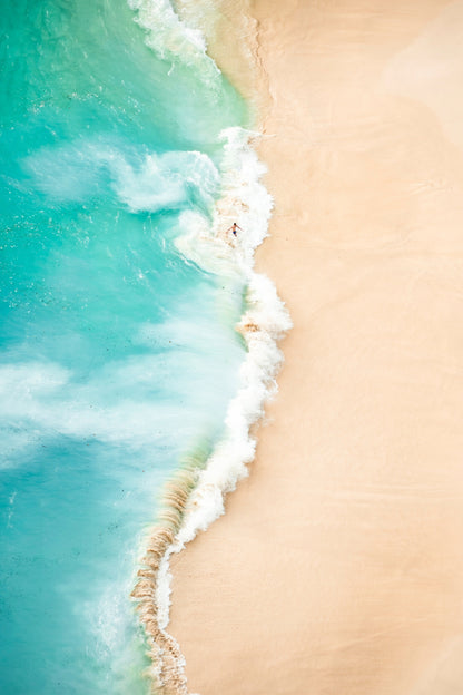Kelingking Beach Waves on Sand Aerial View Home Decor Premium Quality Poster Print Choose Your Sizes