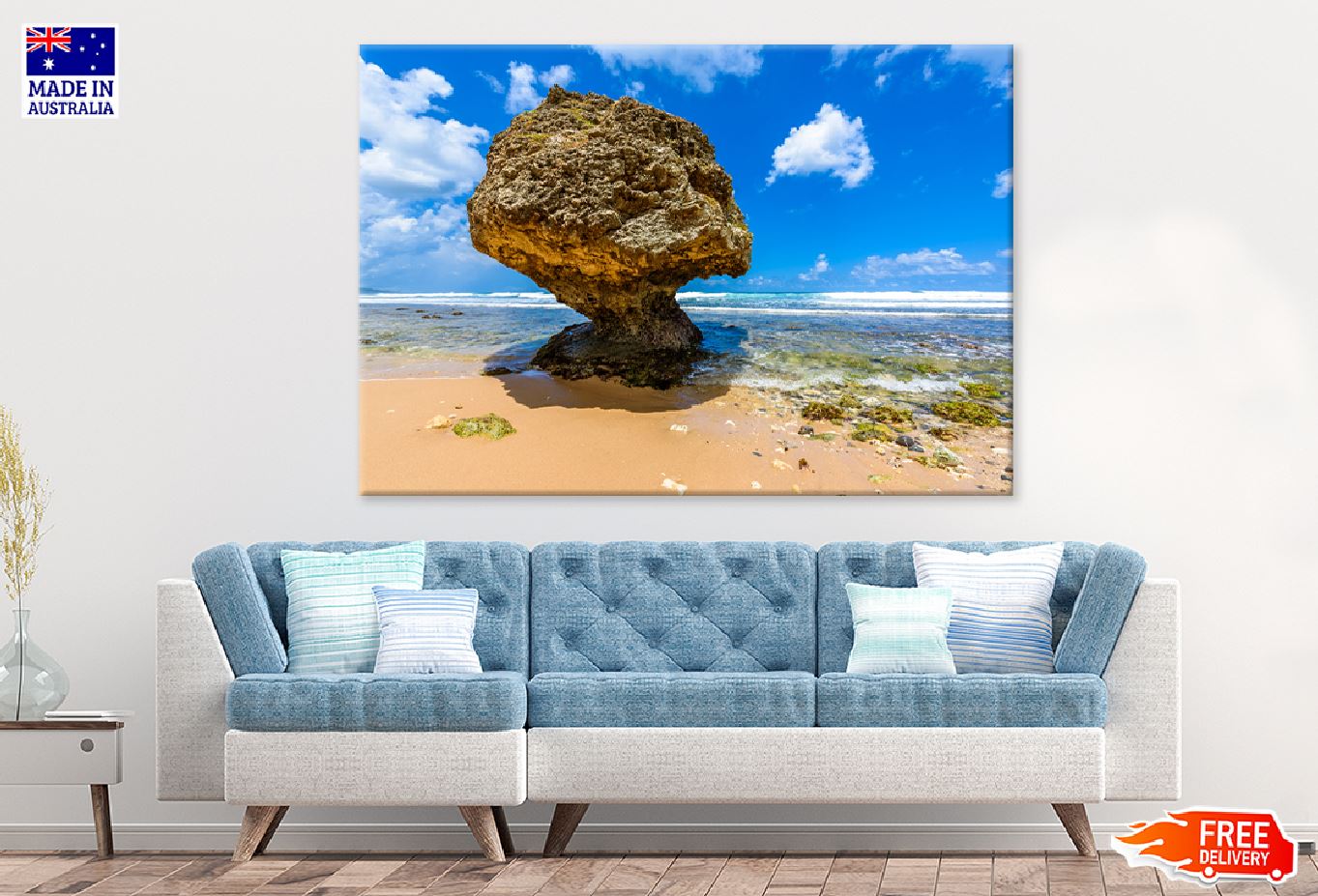 Rock on Bathsheba Beach View Photograph Print 100% Australian Made