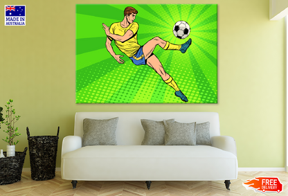 Foot Ball Player Illustration Print 100% Australian Made