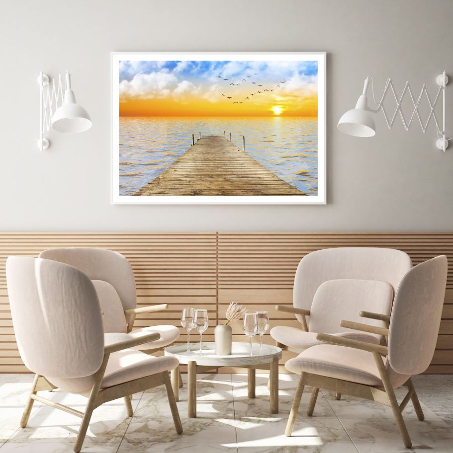 Wooden Pier Over Sea Photograph Home Decor Premium Quality Poster Print Choose Your Sizes