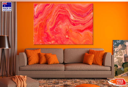Red Orange Fluid Abstract Design Print 100% Australian Made