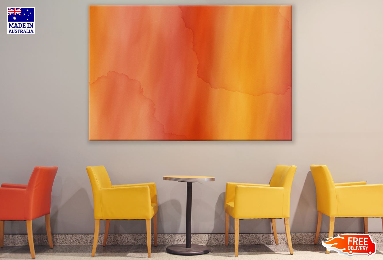 Orange & Red Abstract Design Print 100% Australian Made