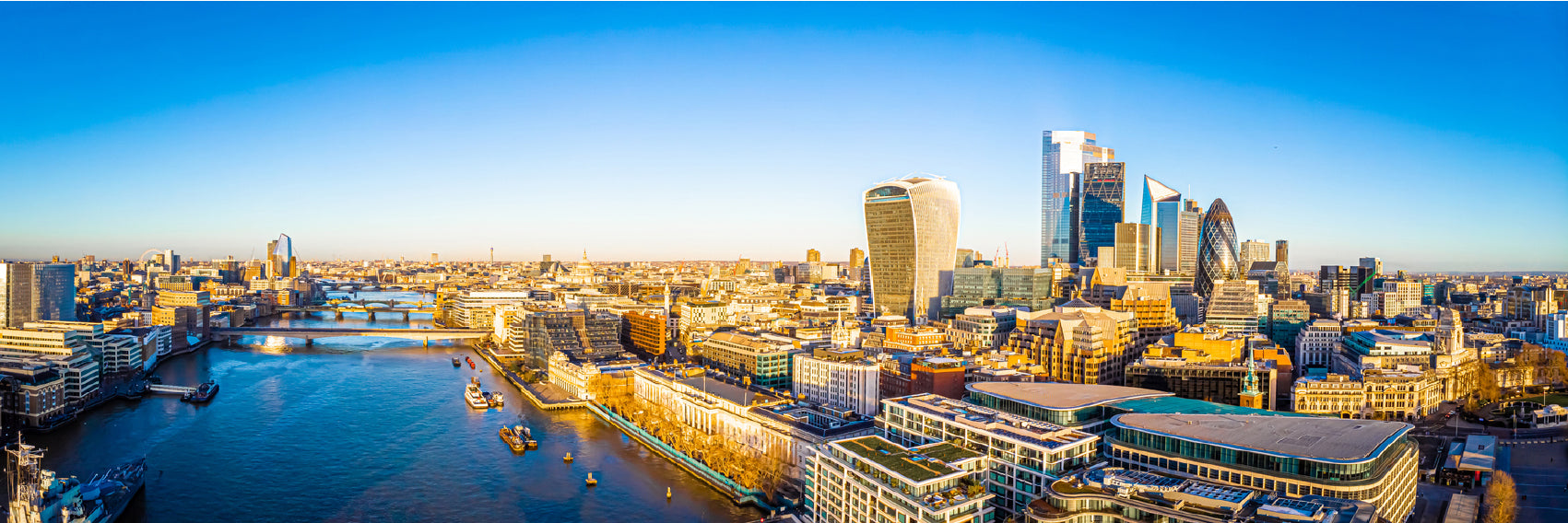 Panoramic Canvas London City Morning View Photograph High Quality 100% Australian Made Wall Canvas Print Ready to Hang