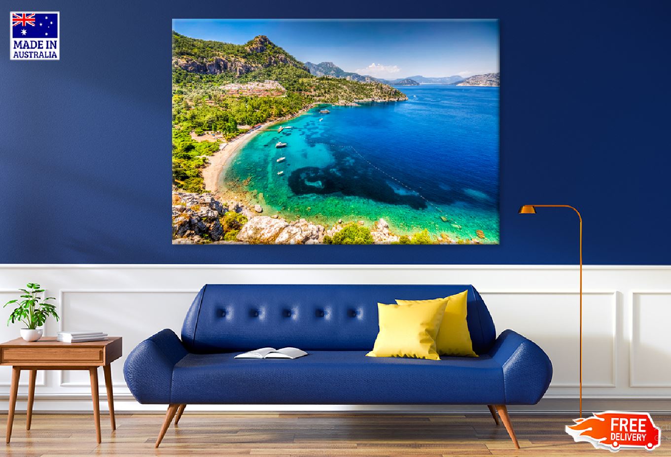 Green Mountain Sea Coastline View Photograph Print 100% Australian Made