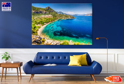 Green Mountain Sea Coastline View Photograph Print 100% Australian Made
