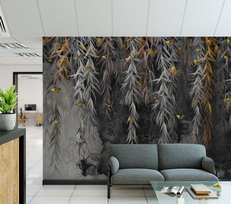 Wallpaper Murals Peel and Stick Removable Colorful Leaves Abstract Design High Quality