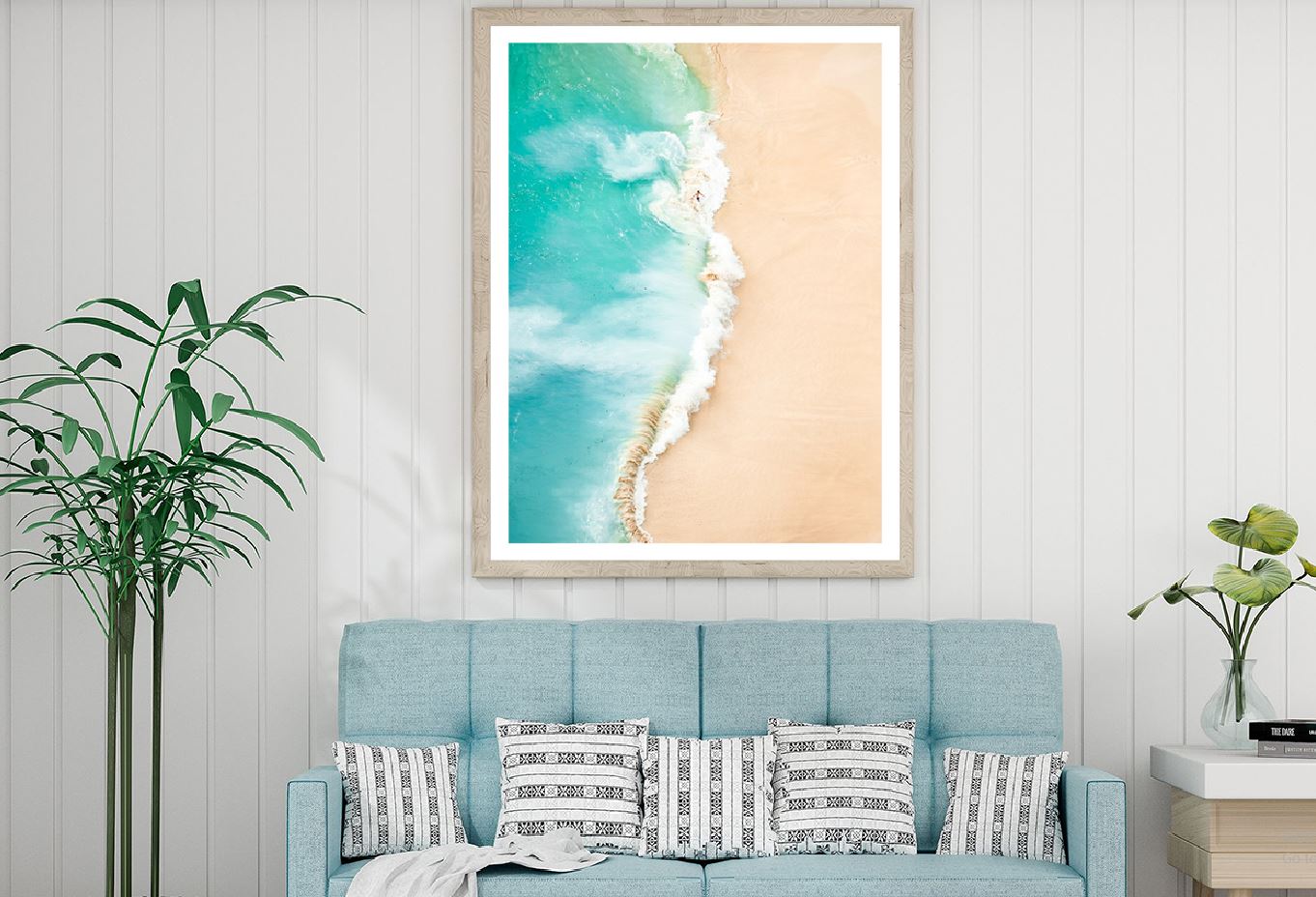 Kelingking Beach Waves on Sand Aerial View Home Decor Premium Quality Poster Print Choose Your Sizes