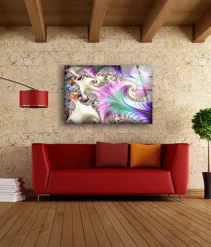 Colorful Abstract Fractal Design Acrylic Glass Print Tempered Glass Wall Art 100% Made in Australia Ready to Hang