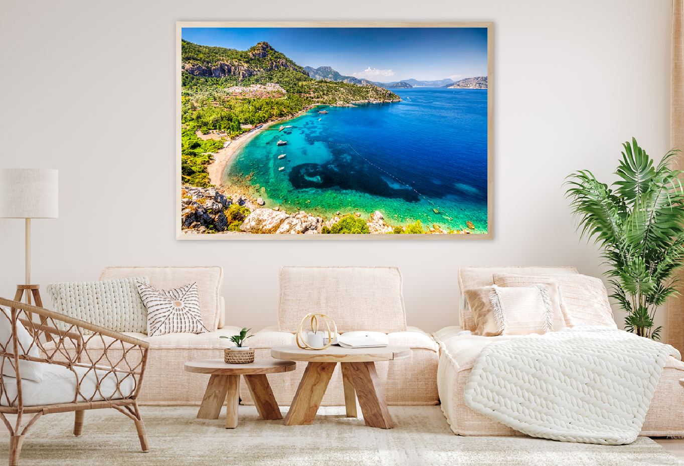 Green Mountain Sea Coastline View Photograph Home Decor Premium Quality Poster Print Choose Your Sizes