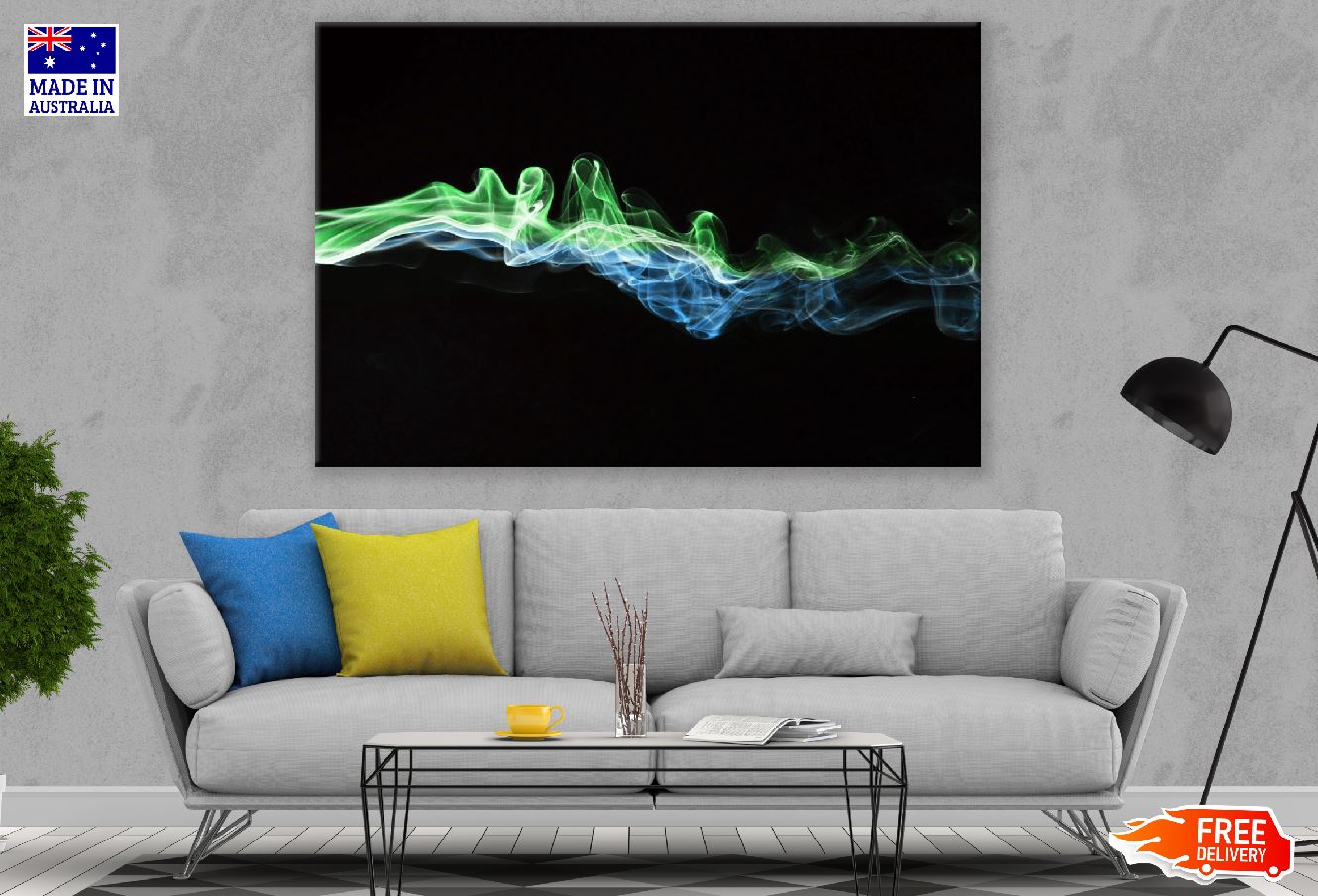 Green & Blue Digital Abstract Design Print 100% Australian Made