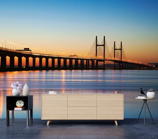 Copy of Wallpaper Murals Peel and Stick Removable Bridge Over Beach at Sunset High Quality