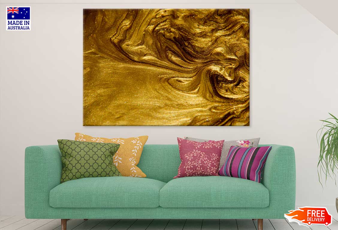 Flow Gold Abstract Design Print 100% Australian Made
