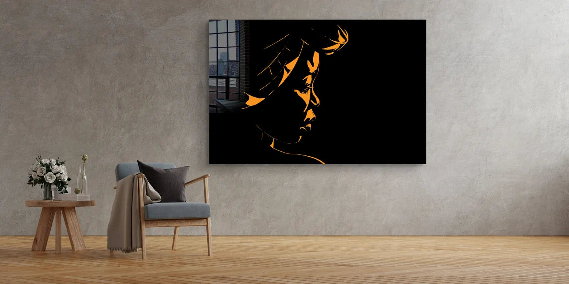 African Woman Digital Print Tempered Glass Wall Art 100% Made in Australia Ready to Hang