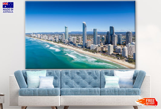 Stunning City with Beach Photograph Print 100% Australian Made