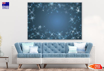 Silver Stars & Blue Abstract Design Print 100% Australian Made
